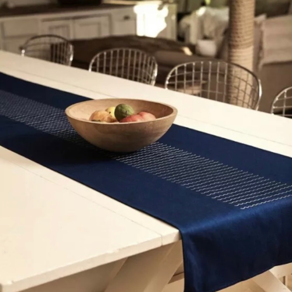 NIP Table Runner Territory Design Blue.


MSRP $42


Size: 70” x 18”


Alltrue